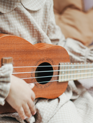 ukelele playing close up